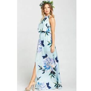 Show Me Your Mumu Womens Heather Halter Dress Size Medium Floral Blue Hawaii